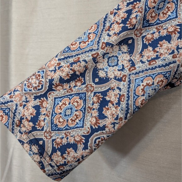 Romanstii Women's 2XL Tunic Bohemian Floral Geometric Print Long Sleeve V-Neck - Picture 12 of 12